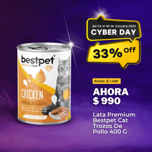 LATA PREMIUM BESTPET CAT TROZOS DE POLLO 400 G