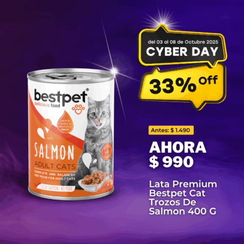 LATA PREMIUM BESTPET CAT TROZOS DE SALMON 400 G
