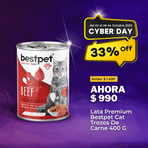 LATA PREMIUM BESTPET CAT TROZOS DE CARNE 400 G