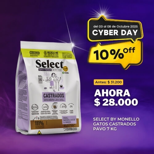 SELECT BY MONELLO GATOS CASTRADOS PAVO 7 KG