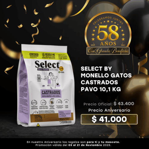 SELECT BY MONELLO GATOS CASTRADOS PAVO 10,1 KG