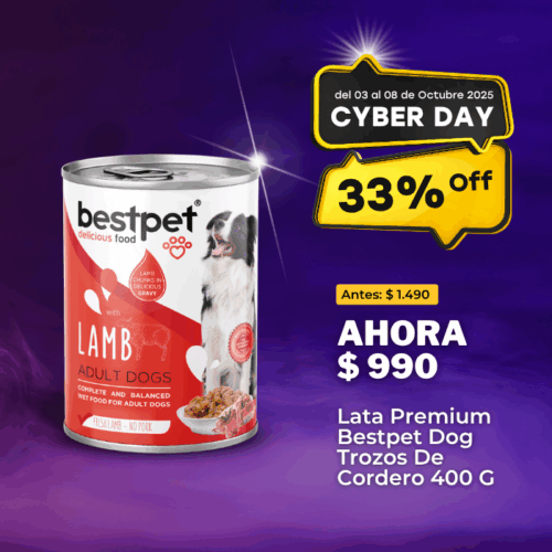 LATA PREMIUM BESTPET DOG TROZOS DE CORDERO 400 G
