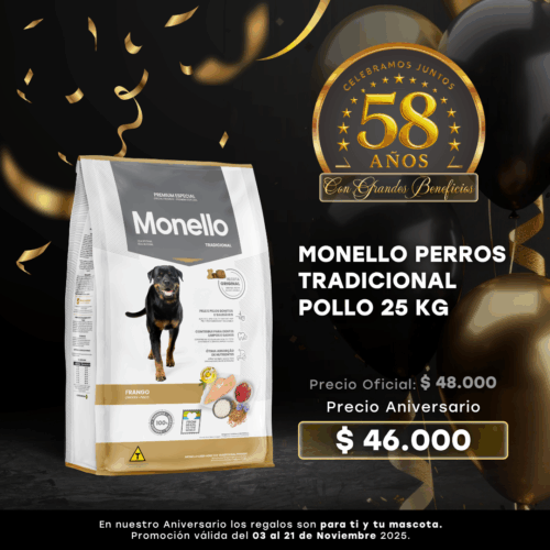 MONELLO PERROS TRADICIONAL POLLO 25 KG
