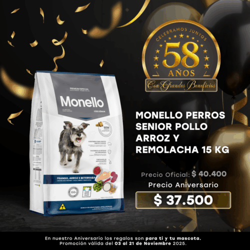 MONELLO PERROS SENIOR POLLO ARROZ Y REMOLACHA 15 KG